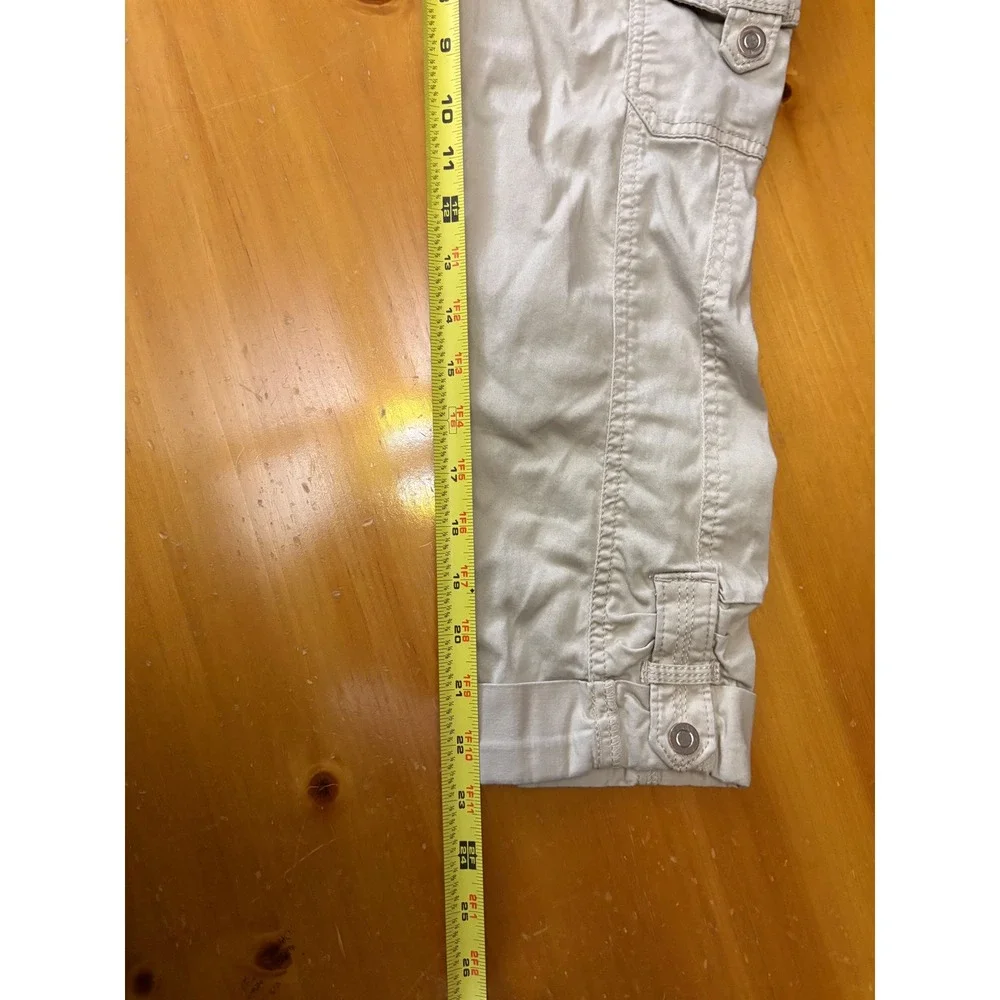 White House Black Market Womens Tan Khaki Cargo Crop Leg Pants Size 00 Utility - Picture 6 of 6